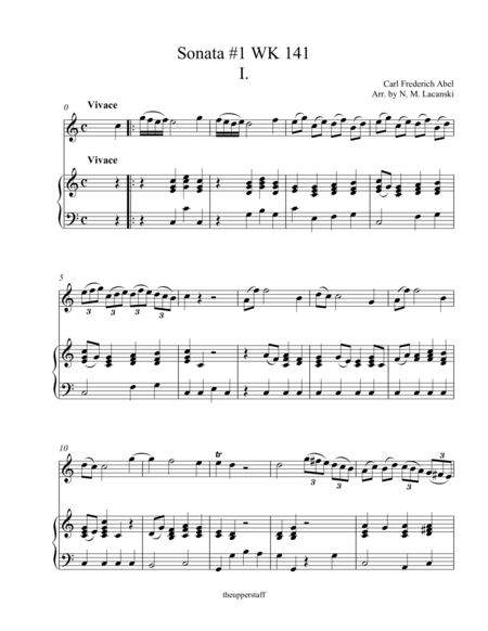 Sonata For Flute 1 Wk 141 Sheet Music