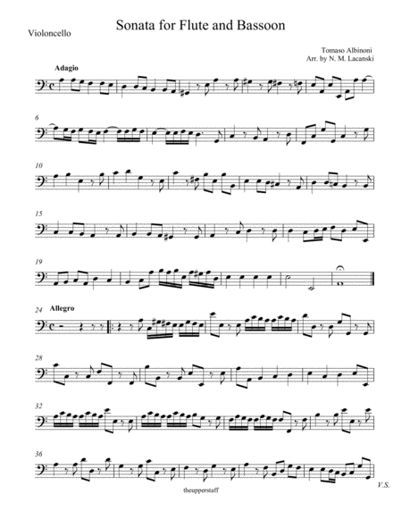 Free Sheet Music Sonata For Oboe And Cello
