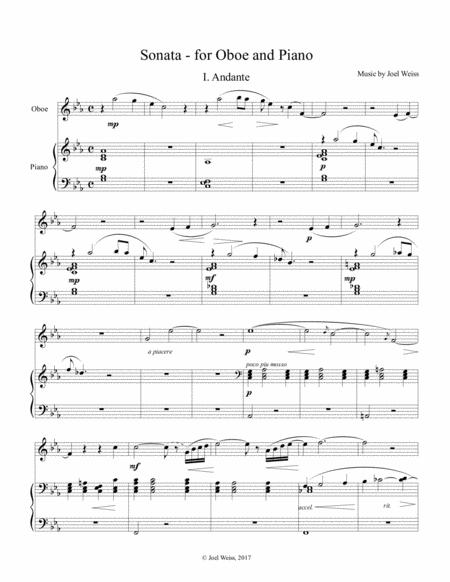 Sonata For Oboe And Piano Sheet Music