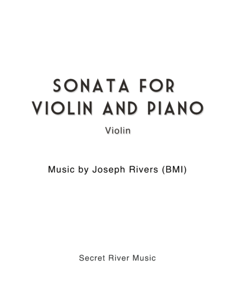 Sonata For Violin And Piano Violin Part Sheet Music