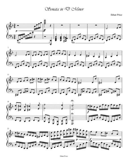 Free Sheet Music Sonata In D Minor