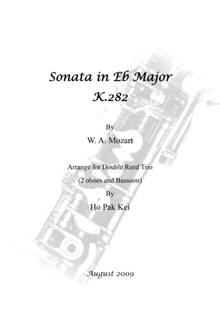 Free Sheet Music Sonata In Eb Major K 282 For Double Reed Trio