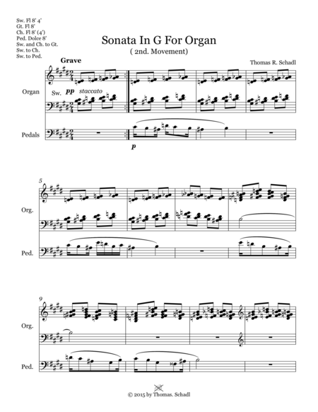 Sonata In G For Organ Second Movement Sheet Music