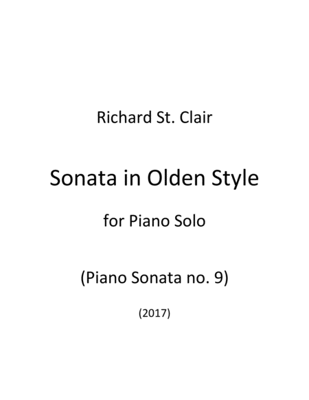 Free Sheet Music Sonata In Olden Style For Solo Piano Piano Sonata No 9