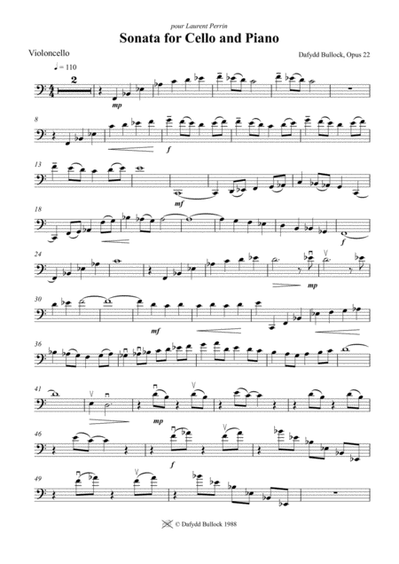 Sonata No 1 For Cello And Piano Cello Part Sheet Music