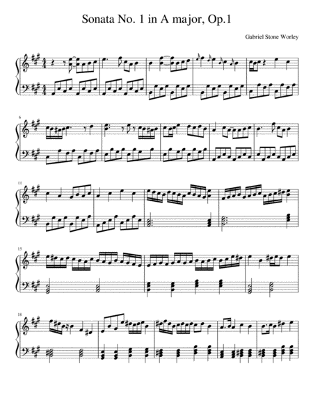 Sonata No 1 In A Major Op 1 Sheet Music