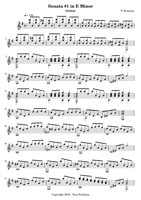 Free Sheet Music Sonata No 1 In E Minor