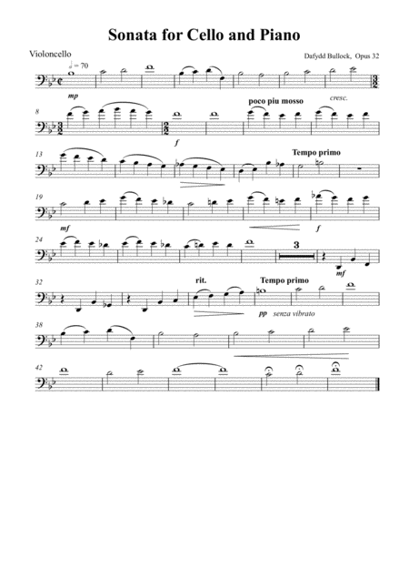 Sonata No 2 For Cello And Piano Opus 32 Cello Part Sheet Music