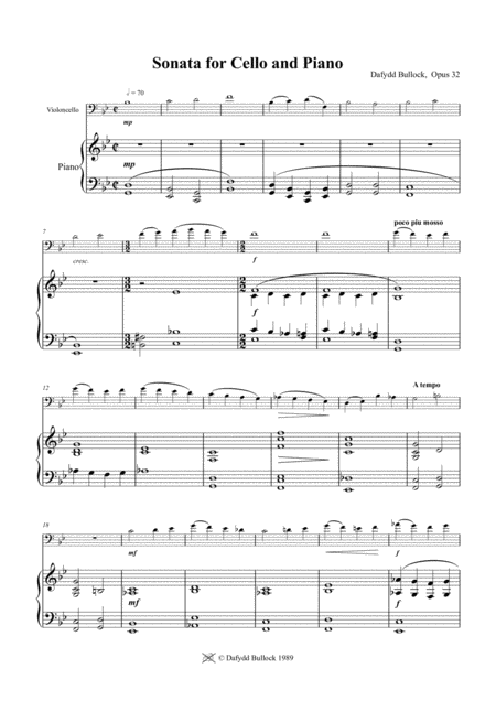 Sonata No 2 For Cello And Piano Opus 32 Sheet Music