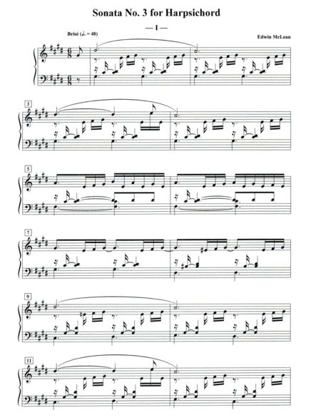 Free Sheet Music Sonata No 3 For Harpsichord