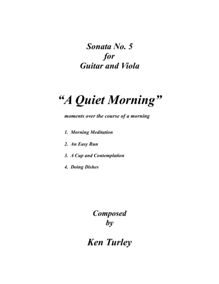 Sonata No 5 For Guitar And Viola A Quiet Morning Sheet Music