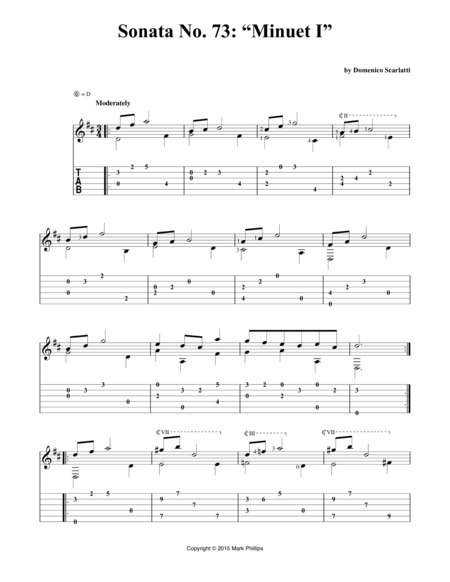 Sonata No 73 Minuet I Sheet Music