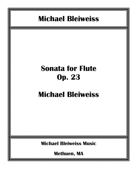 Free Sheet Music Sonata Op 23 For Solo Flute