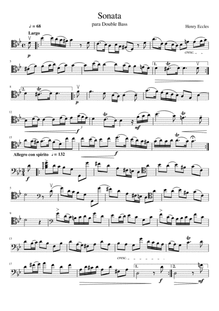 Sonata Para Double Bass Sheet Music