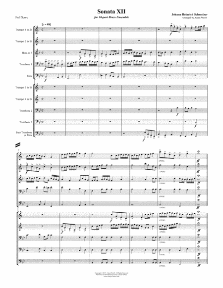 Sonata Xii For 10 Part Brass Ensemble Sheet Music