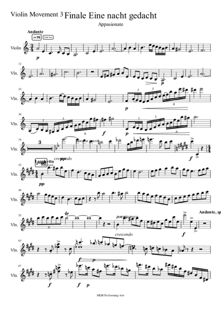 Free Sheet Music Sonate For Violin And Piano Movement 3 Violin Score