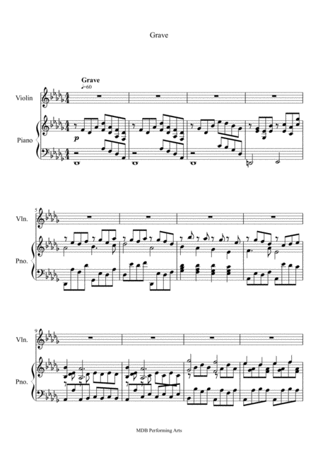 Free Sheet Music Sonate For Violin And Piano Second Movement