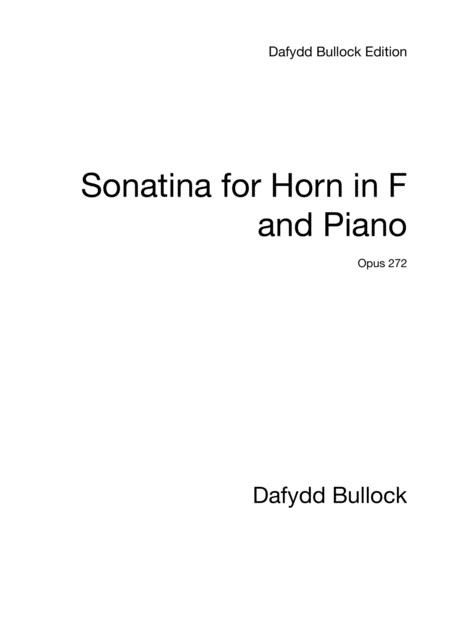 Free Sheet Music Sonatina For Horn In F And Piano Op 272
