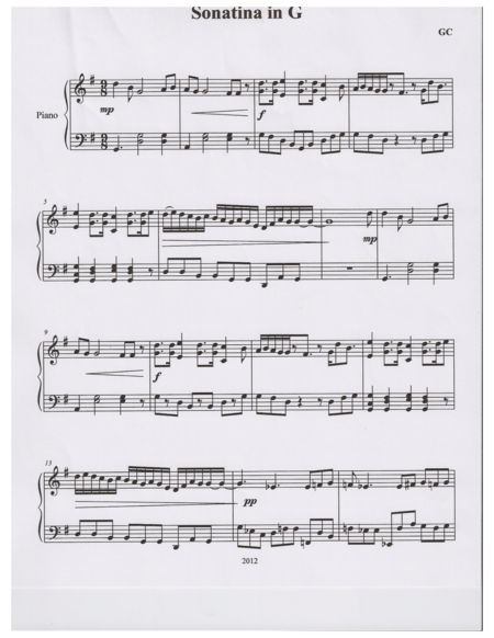 Sonatina In G Sheet Music