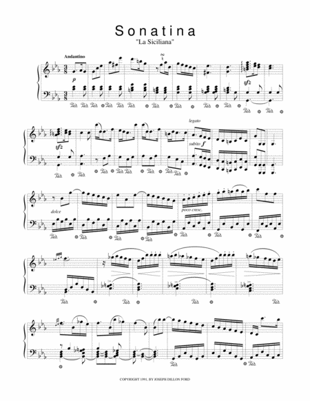 Sonatina La Siciliana From Sonatinas And Other Pieces From The Viennese Sketchbook For Piano Solo Sheet Music