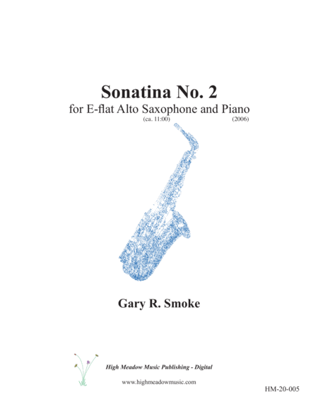 Sonatina No 2 For Alto Saxophone And Piano Sheet Music