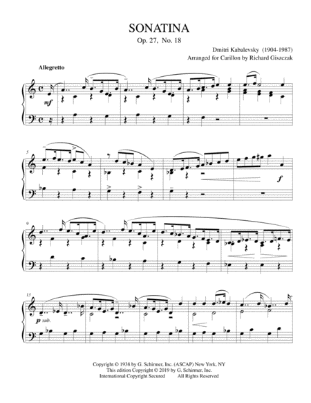 Free Sheet Music Sonatina Op 27 No 18