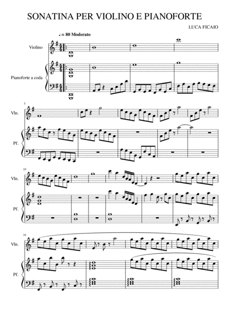 Free Sheet Music Sonatina Per Violino E Pianoforte