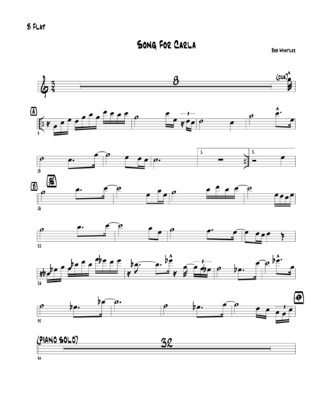 Free Sheet Music Song For Carla Bb