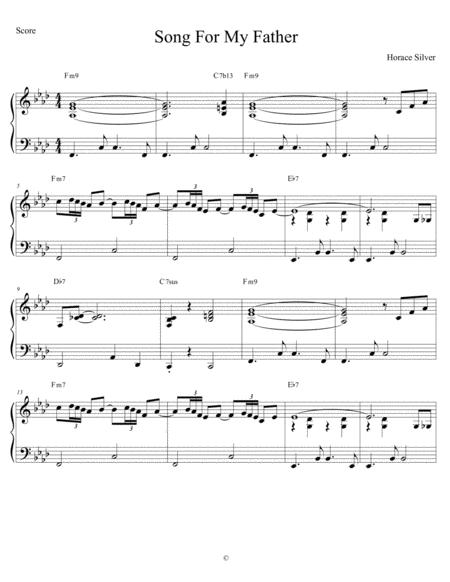 Free Sheet Music Song For My Father Solo Piano Early Intermediate
