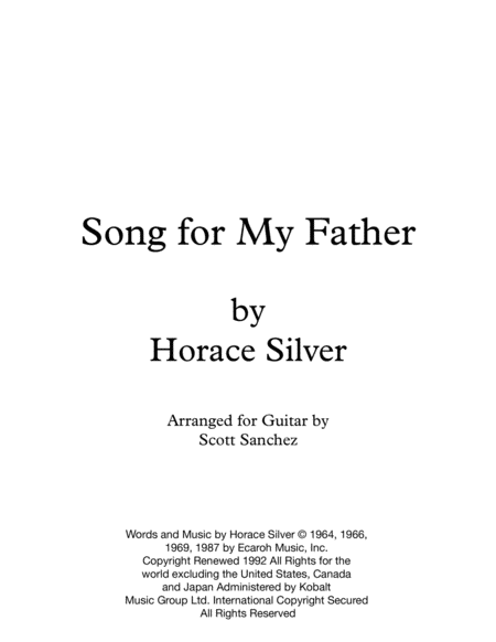 Song For My Father Sheet Music