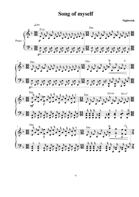 Song Of Myself Sheet Music