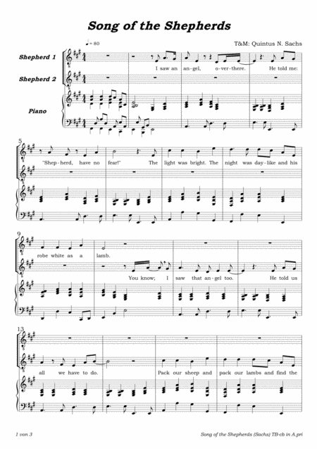 Song Of The Shepherds Sheet Music