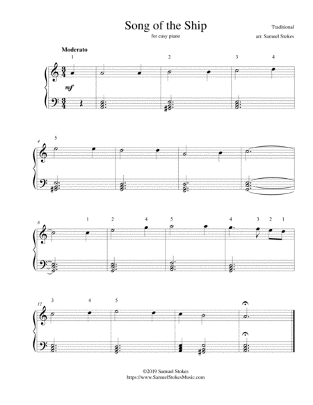 Song Of The Ship For Easy Piano Sheet Music