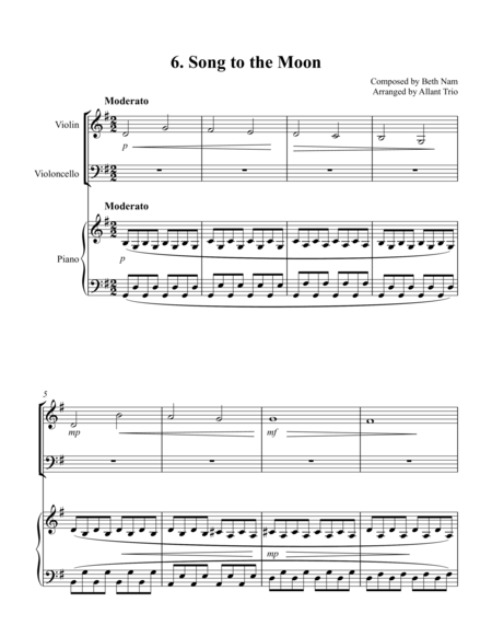 Free Sheet Music Song To The Moon