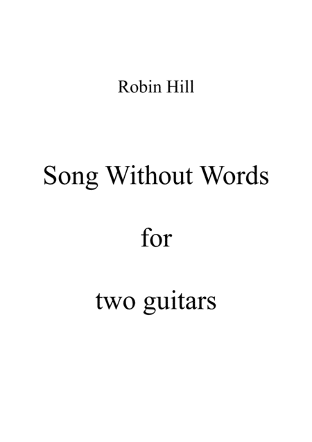 Free Sheet Music Song Without Words For Two Guitars