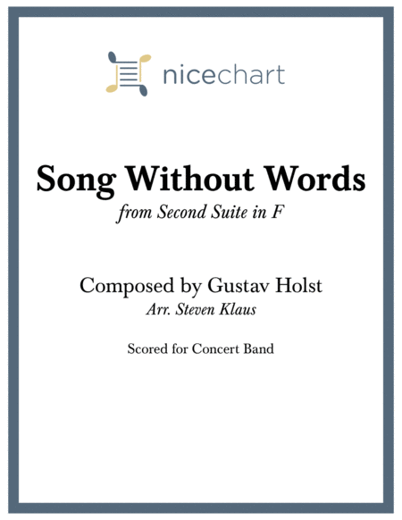 Song Without Words From 2nd Suite In F Score Parts Sheet Music