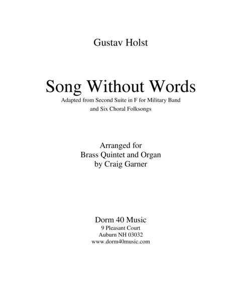 Free Sheet Music Song Without Words