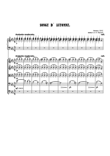 Free Sheet Music Songe D Automne