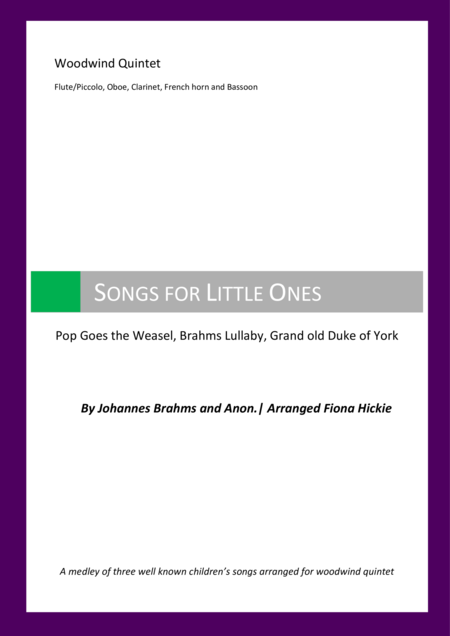 Songs For Little Ones Sheet Music