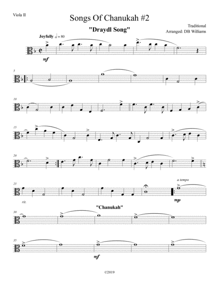 Free Sheet Music Songs Of Chanukah 2 Viola 2