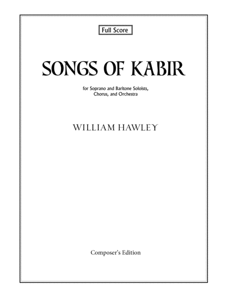 Songs Of Kabir Full Score Sheet Music