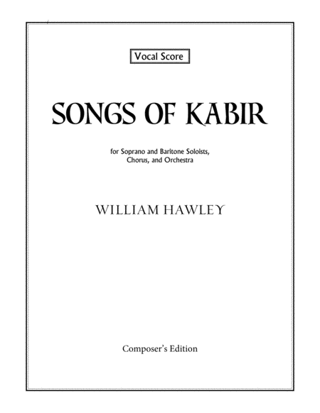 Songs Of Kabir Vocal Score Sheet Music