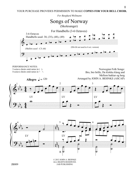 Free Sheet Music Songs Of Norway