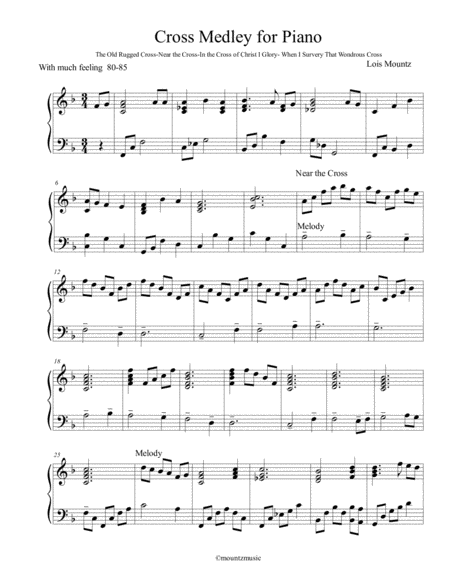 Songs Of The Cross Medley For Piano Sheet Music