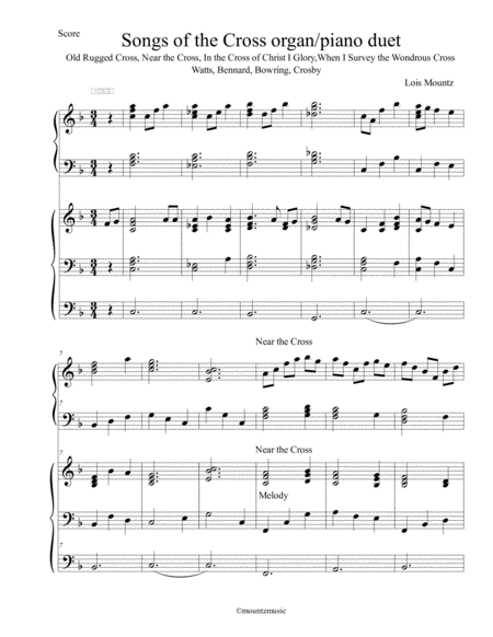 Free Sheet Music Songs Of The Cross Organ Piano Duet