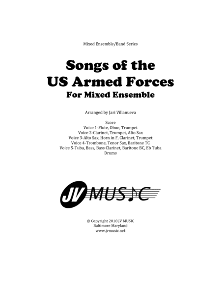 Free Sheet Music Songs Of The Us Armed Forces For Mixed Ensemble Band