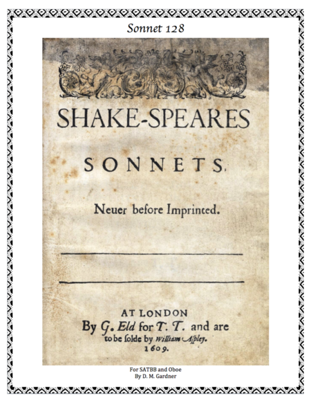 Sonnet 128 William Shakespeare Satbb And Oboe Sheet Music