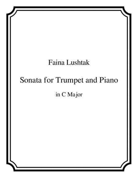 Sonota For Trumpet Piano In C Major Faina Lushtak Sheet Music