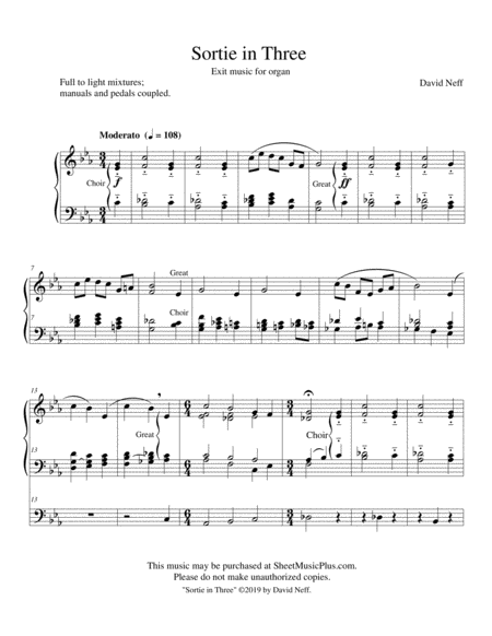 Free Sheet Music Sortie In 3 Exit Music For Organ