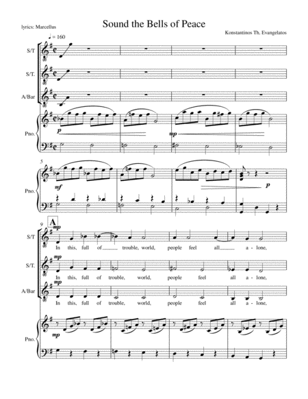 Free Sheet Music Sound The Bells Of Peace